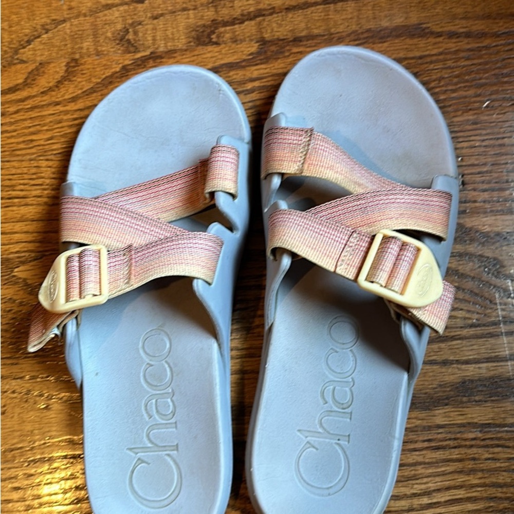Chaco Sandals with Pink and Blue Accents